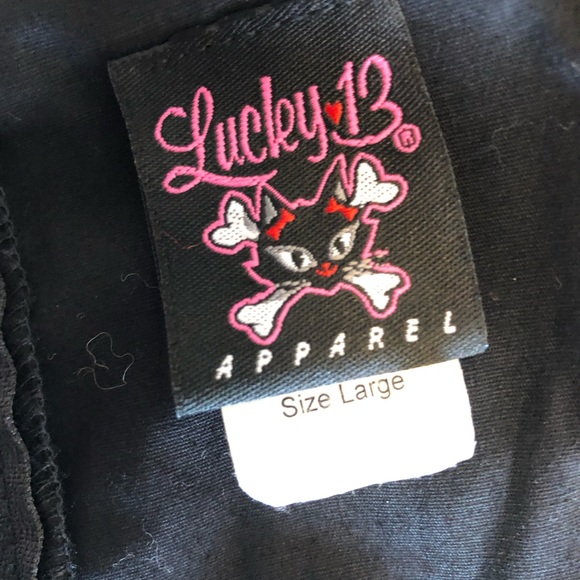 Lucky 13 Black Rockabilly Vintage style Dress - Picture 5 of 8